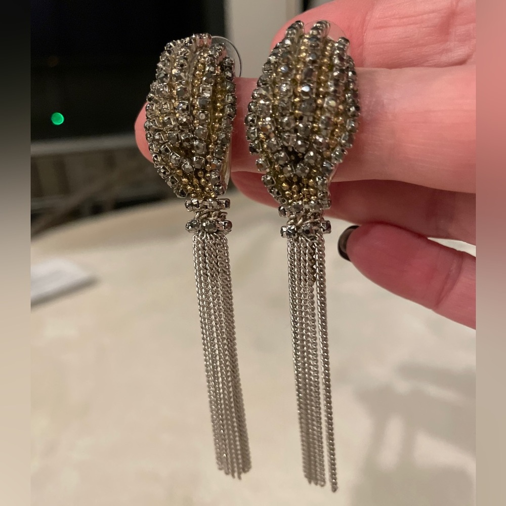 Silver post dangly earrings